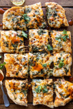 Sheet Pan Buffalo Chicken Pizza.